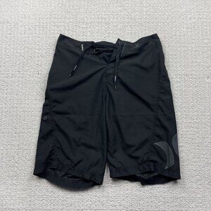 Y2K Hurley Mens Swim Trunks Board Shorts Black Size 28 Surfer Beach Summer Skate
